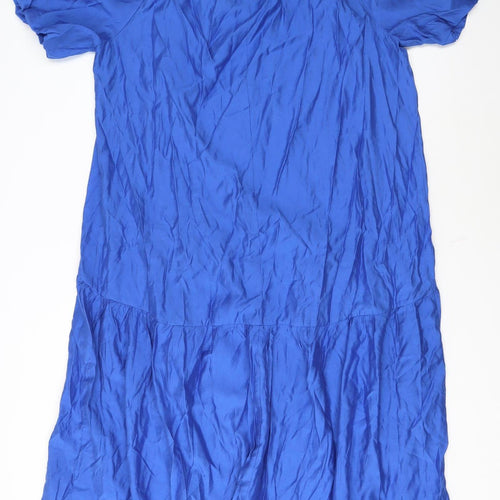 H&M Women's Blue Off Shoulder Shift Dress Size 14
