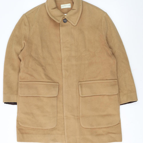 Paradox Women Beige Wool Blend Mid-Length Overcoat Size S