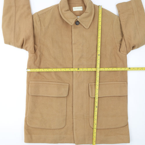 Paradox Women Beige Wool Blend Mid-Length Overcoat Size S