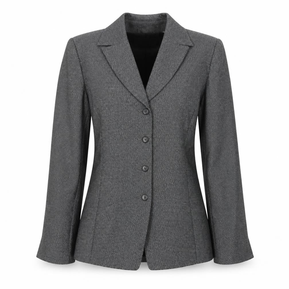 Dana Buchman Women’s Grey Tweed Blazer Size 8 Single-Breasted Jacket