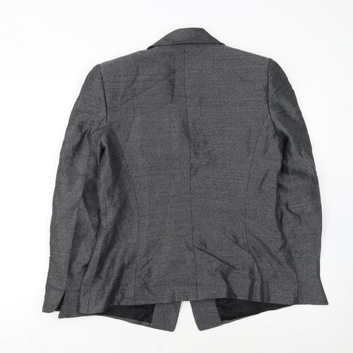 Dana Buchman Women’s Grey Tweed Blazer Size 8 Single-Breasted Jacket