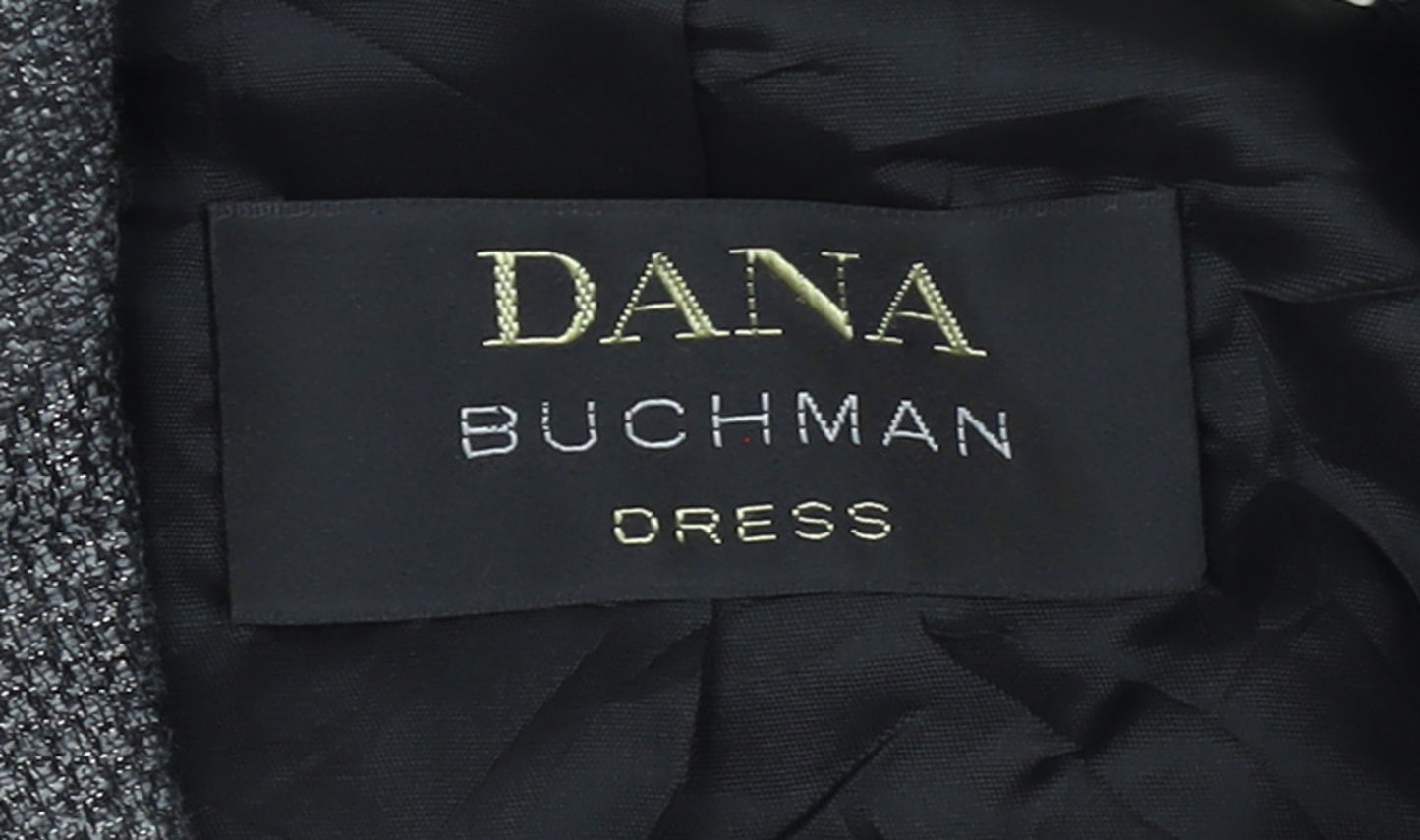 Dana Buchman Women’s Grey Tweed Blazer Size 8 Single-Breasted Jacket