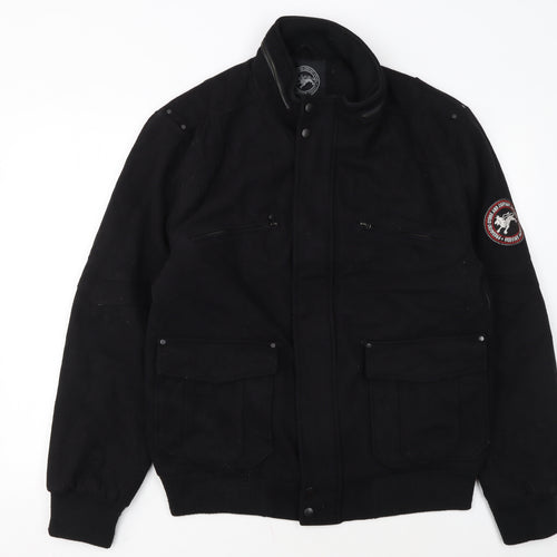 President Stone & Company Men’s Black Wool Blend Bomber Jacket M