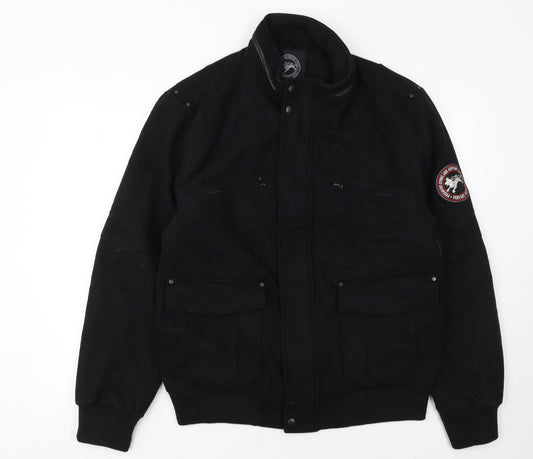 President Stone & Company Men’s Black Wool Blend Bomber Jacket M