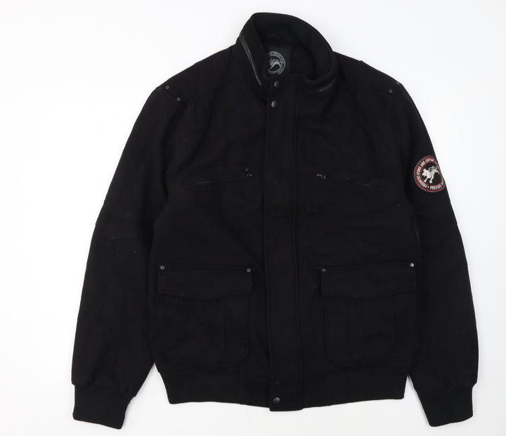 President Stone & Company Men’s Black Wool Blend Bomber Jacket M