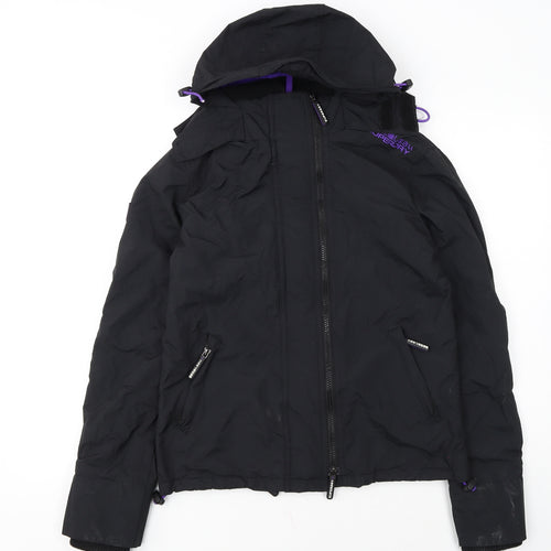 Superdry Womens Black Windbreaker Hooded Jacket Size S