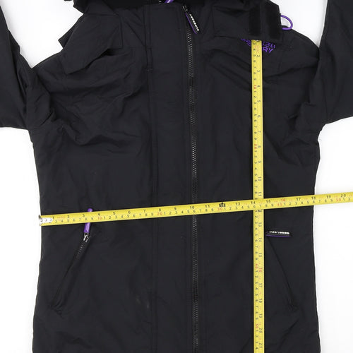 Superdry Womens Black Windbreaker Hooded Jacket Size S