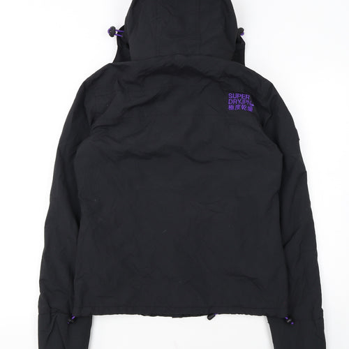 Superdry Womens Black Windbreaker Hooded Jacket Size S
