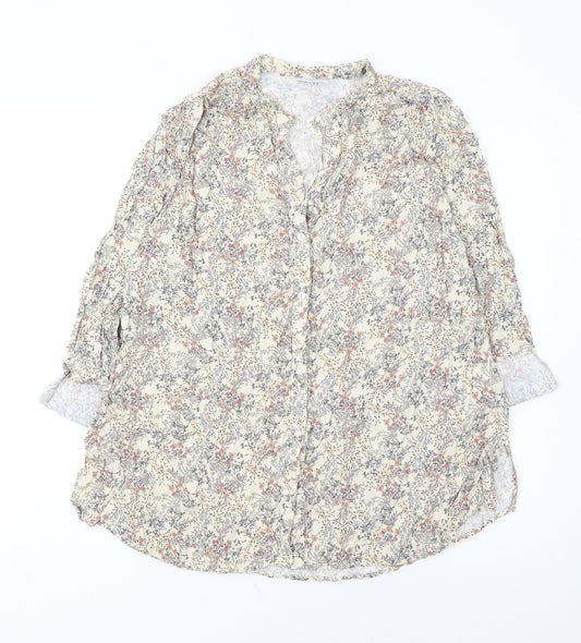 Cotswold Collections Womens Beige Floral Viscose Tunic Blouse Size 16