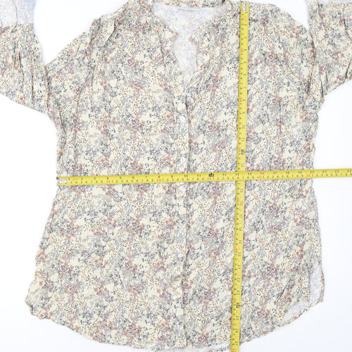 Cotswold Collections Womens Beige Floral Viscose Tunic Blouse Size 16