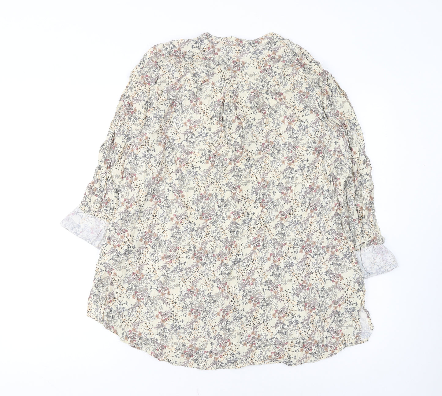 Cotswold Collections Womens Beige Floral Viscose Tunic Blouse Size 16