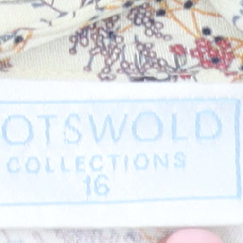 Cotswold Collections Womens Beige Floral Viscose Tunic Blouse Size 16