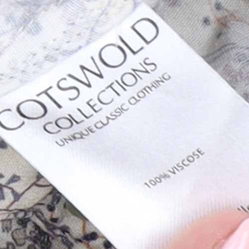 Cotswold Collections Womens Beige Floral Viscose Tunic Blouse Size 16