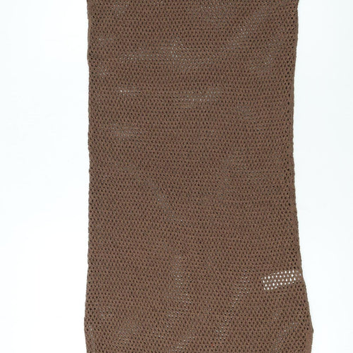 Marks and Spencer Women Brown Crochet Slip Dress Size S Sleeveless Midi