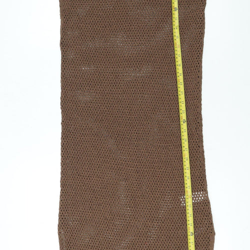 Marks and Spencer Women Brown Crochet Slip Dress Size S Sleeveless Midi