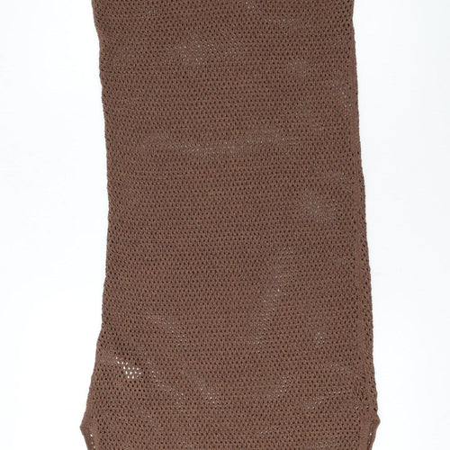 Marks and Spencer Women Brown Crochet Slip Dress Size S Sleeveless Midi