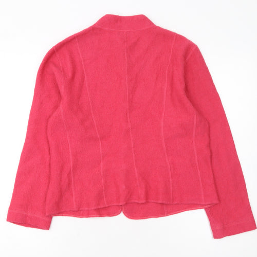 Talbots Womens Pink Wool Mock Neck Button Cardigan Medium
