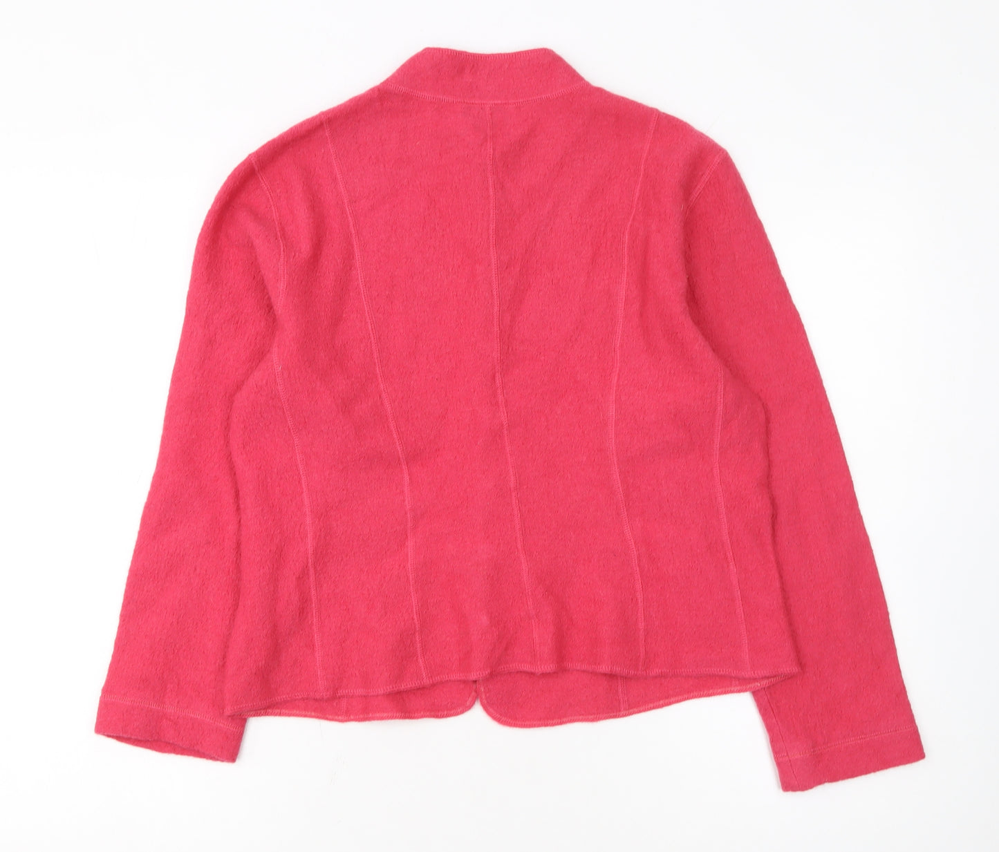 Talbots Womens Pink Wool Mock Neck Button Cardigan Medium