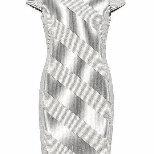 River Island Women Black Striped Bodycon Dress Size 10