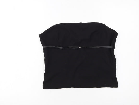Zara Women Black Strapless Camisole Top Size 16 Slim Fit