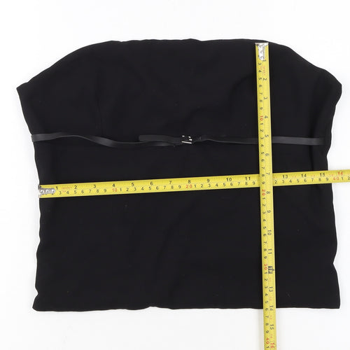 Zara Women Black Strapless Camisole Top Size 16 Slim Fit