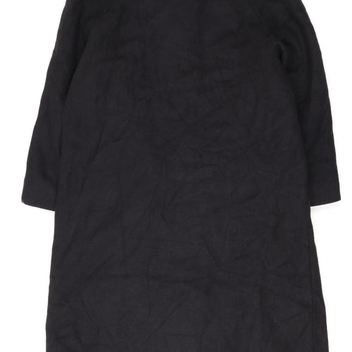 Gallery Women’s Black Wool Long Overcoat Petite Size 11-12