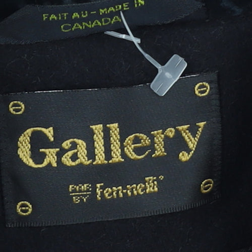 Gallery Women’s Black Wool Long Overcoat Petite Size 11-12