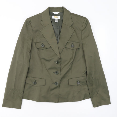 Talbots Petites Green Stretch Blazer Jacket Women's Size 8