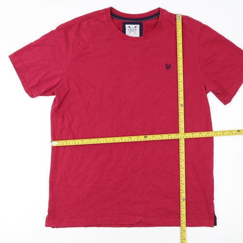 Crew Clothing Co. Men's Red Cotton Crew Neck Short Sleeve T-Shirt L