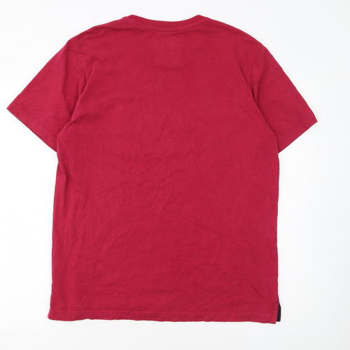Crew Clothing Co. Men's Red Cotton Crew Neck Short Sleeve T-Shirt L