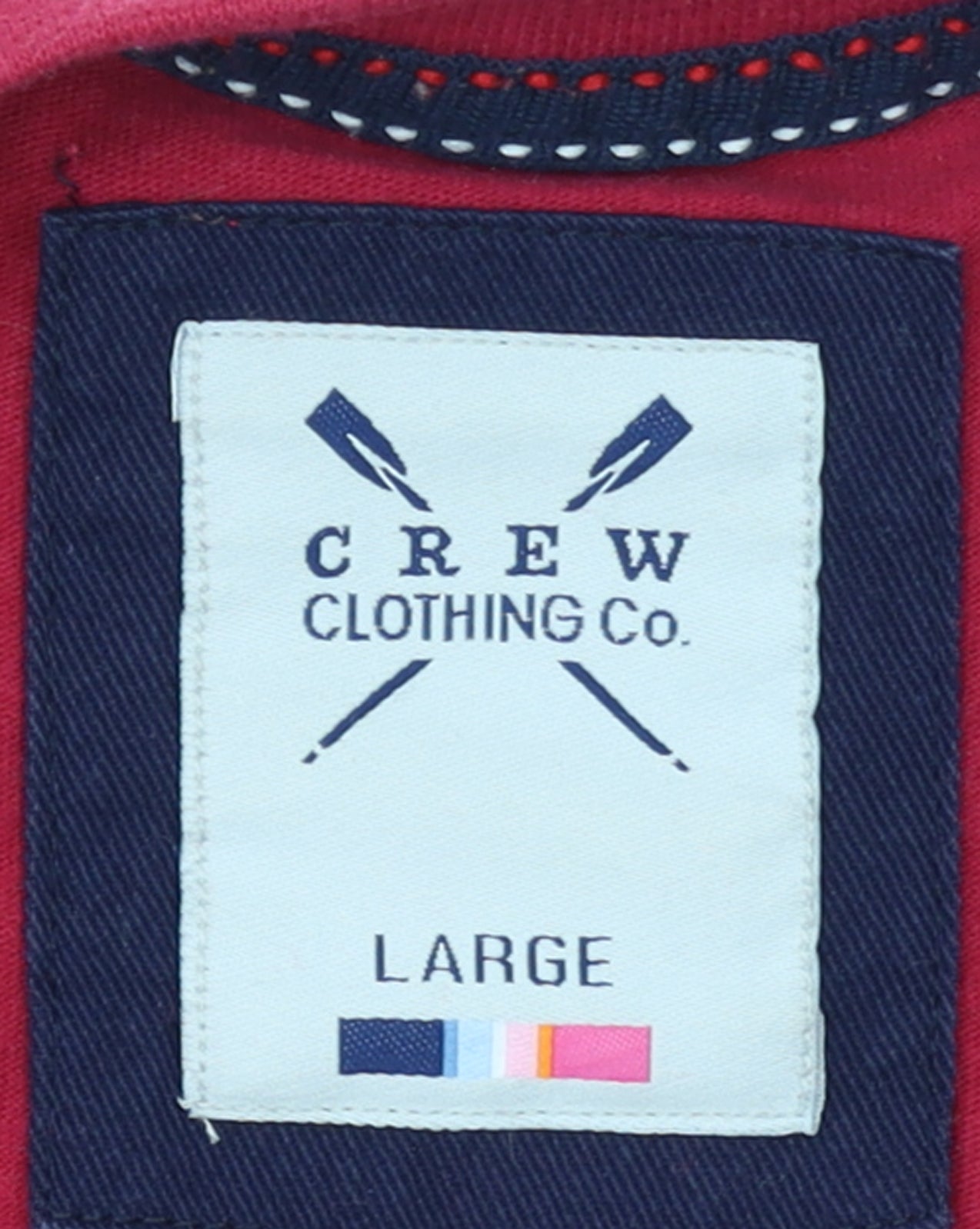 Crew Clothing Co. Men's Red Cotton Crew Neck Short Sleeve T-Shirt L