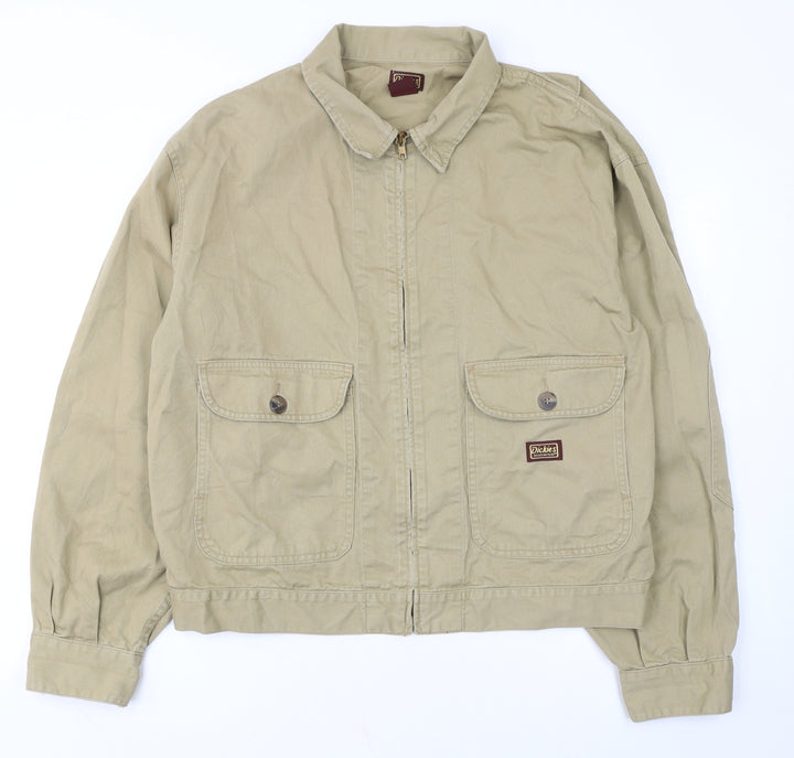 Dickies Men Beige XL Cotton Twill Workwear Bomber Jacket