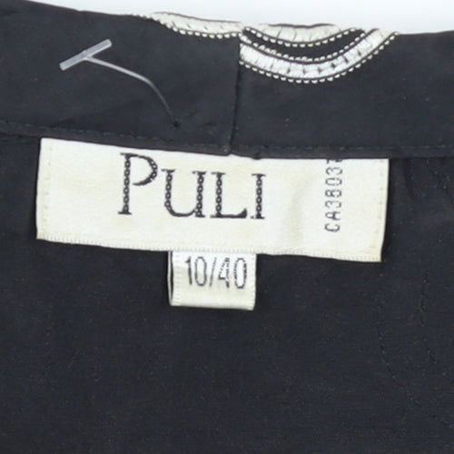 Puli Women's Black White Patterned Suit Jacket Size 10 Polyester