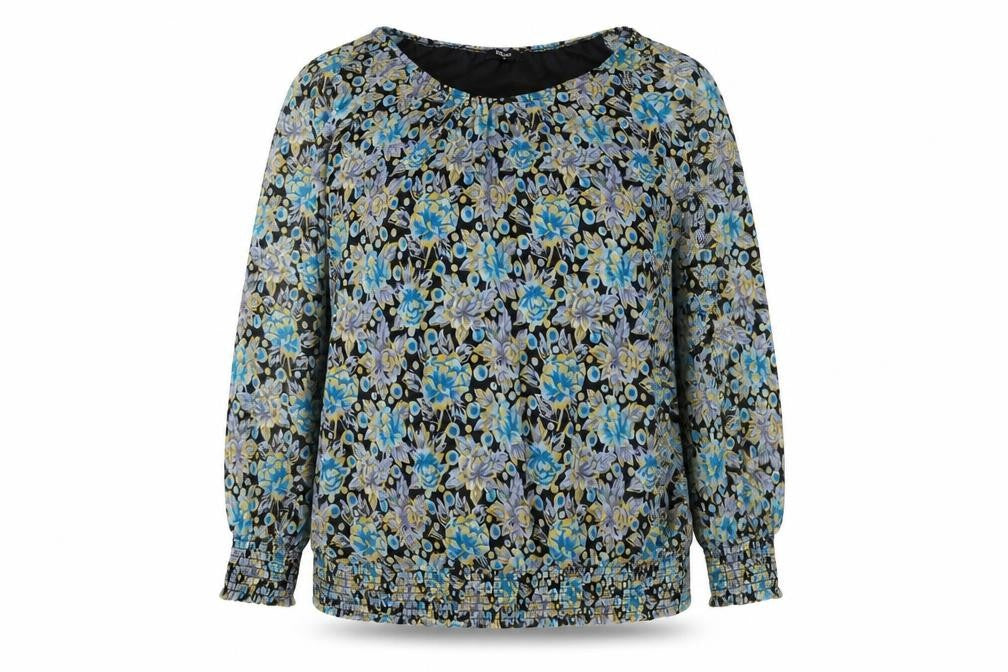 Klass Women’s Blue Floral Chiffon Tunic Blouse Size 22