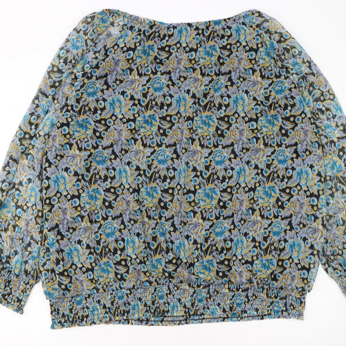 Klass Women’s Blue Floral Chiffon Tunic Blouse Size 22