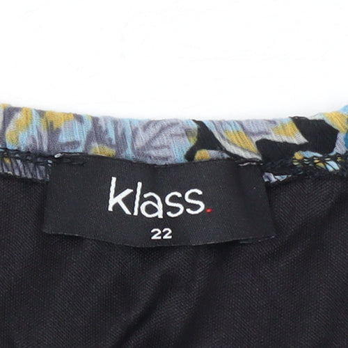 Klass Women’s Blue Floral Chiffon Tunic Blouse Size 22