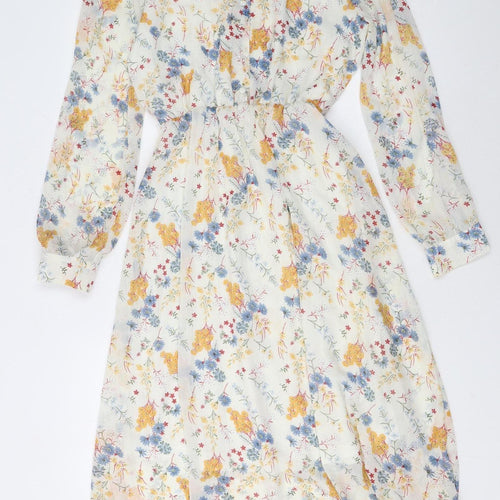 Artlove Women's Multicoloured Floral Midi A-Line Dress Size S