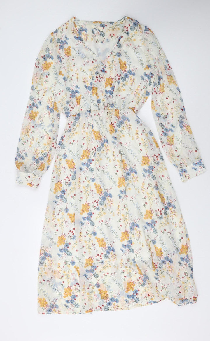 Artlove Women's Multicoloured Floral Midi A-Line Dress Size S