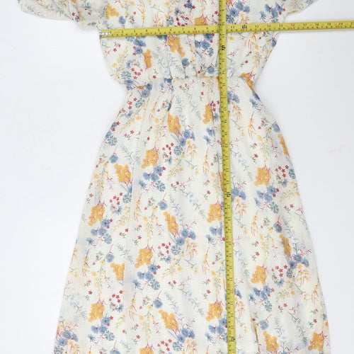 Artlove Women's Multicoloured Floral Midi A-Line Dress Size S