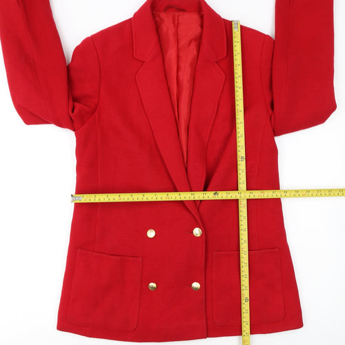 Marks and Spencer Women's Red Wool Blend Double-Breasted Blazer UK 12