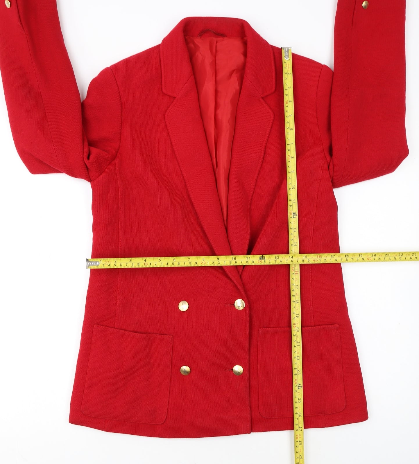 Marks and Spencer Women's Red Wool Blend Double-Breasted Blazer UK 12