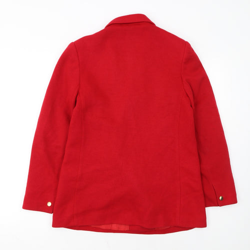 Marks and Spencer Women's Red Wool Blend Double-Breasted Blazer UK 12