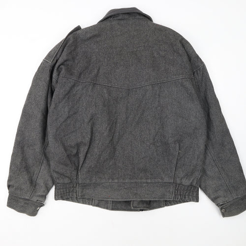 American Male Unisex Grey Wool Bomber Jacket L Classic Retro Style