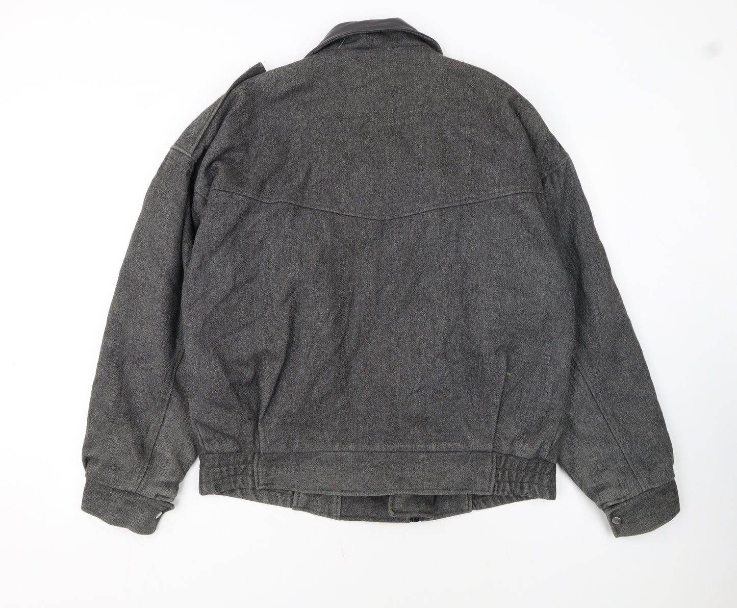 American Male Unisex Grey Wool Bomber Jacket L Classic Retro Style