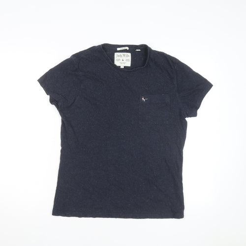 Jack Wills Men's Navy Slim Fit Crew Neck Short Sleeve T-Shirt Size M