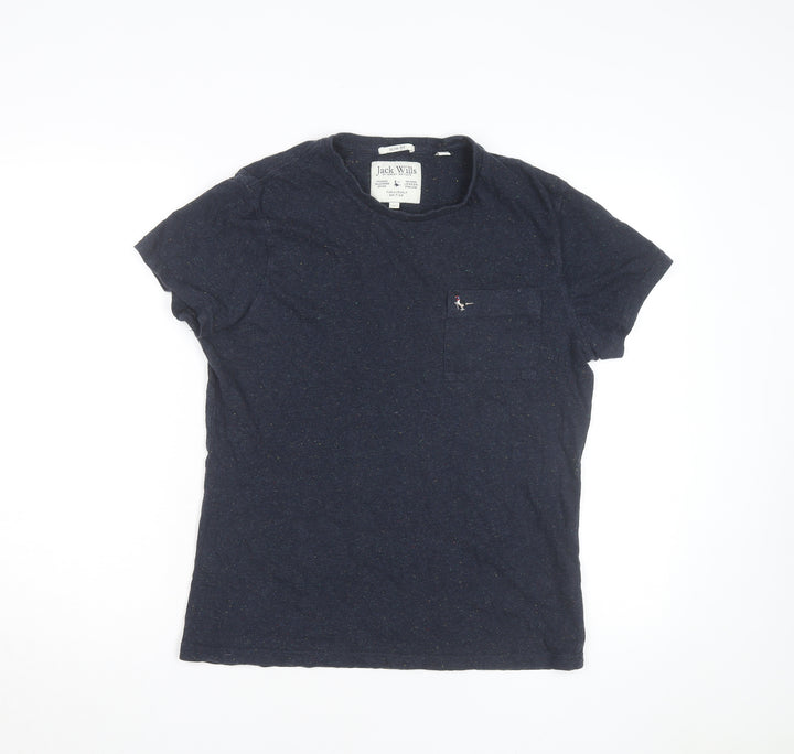 Jack Wills Men's Navy Slim Fit Crew Neck Short Sleeve T-Shirt Size M