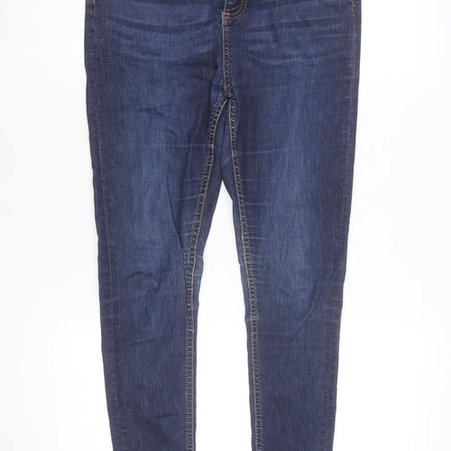 Pull & Bear Women's Blue Skinny Mid Rise Stretch Denim Jeans Size 12