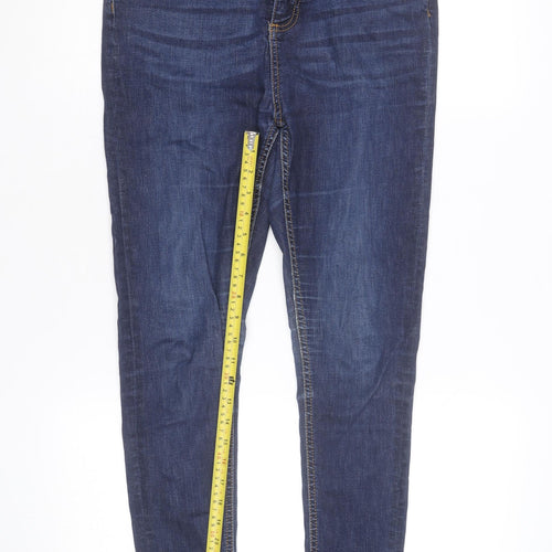 Pull & Bear Women's Blue Skinny Mid Rise Stretch Denim Jeans Size 12