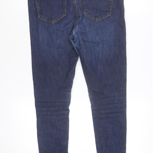 Pull & Bear Women's Blue Skinny Mid Rise Stretch Denim Jeans Size 12