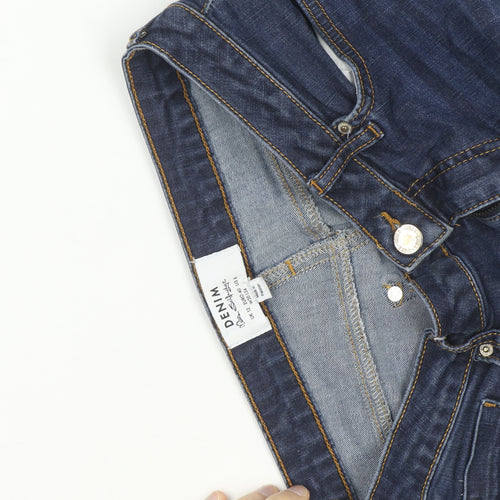 Pull & Bear Women's Blue Skinny Mid Rise Stretch Denim Jeans Size 12